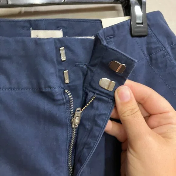 NWT A New Day Women Navy High-Rise Fly Button Zipper Straight Ankle Chino Pants - Picture 11 of 12